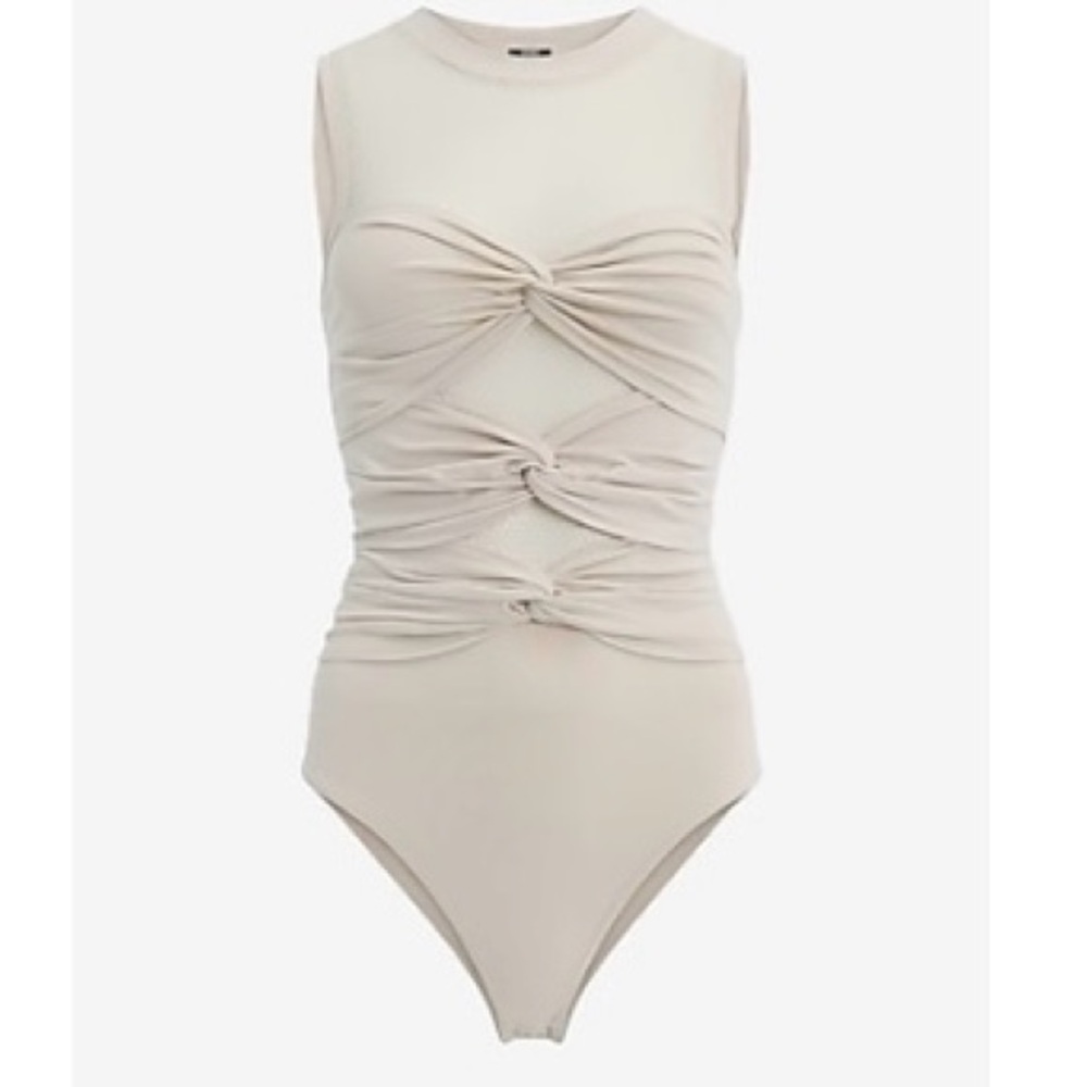 Express Cream Sleeveless Bodysuit